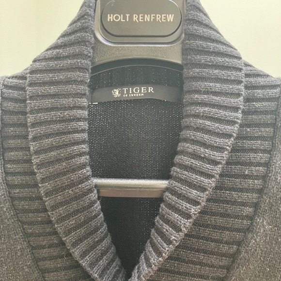 Tiger of Sweden Black Sweater with Shawl Collar - Size M - Picture 3 of 9